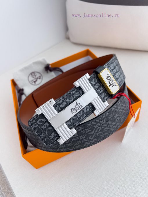 Hermes Hermes waist beltHanging buckle, classic pure steel material buckle head, double-side b9uilkwt
