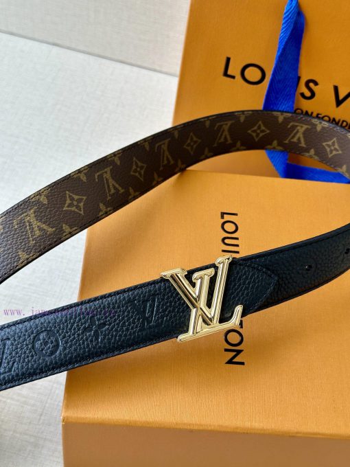 The 3.0-wide LV Flowergram double-sided belt is made of Monogram canvas and Monogram embosse mz23pfxo - Image 3