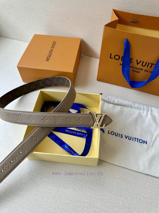 The 3.0-wide LV Flowergram double-sided belt is made of Monogram canvas and Monogram embosse b76xd8pr - Image 8