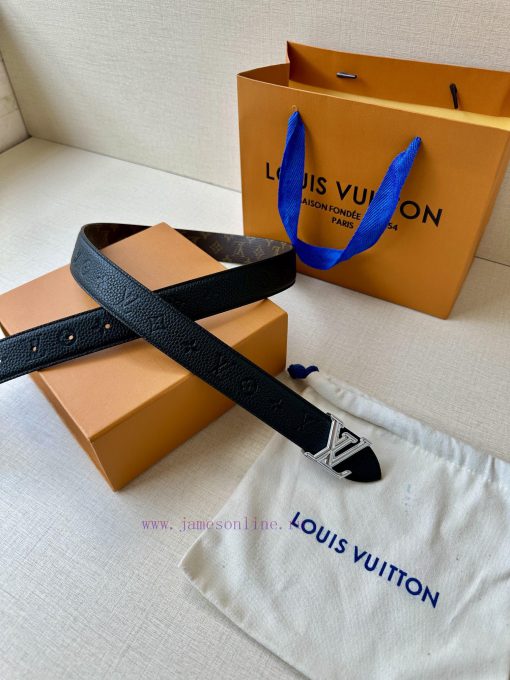 The 3.0-wide LV Flowergram double-sided belt is made of Monogram canvas and Monogram embosse mz23pfxo - Image 7