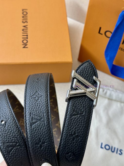 The 3.0-wide LV Flowergram double-sided belt is made of Monogram canvas and Monogram embosse mz23pfxo - Image 8