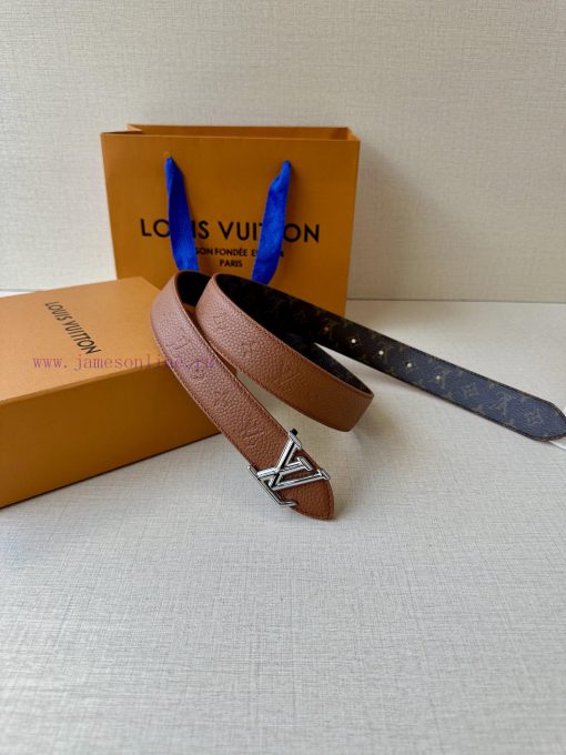 The 3.0-wide LV Flowergram double-sided belt is made of Monogram canvas and Monogram embosse 3cucl8lx - Image 4