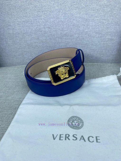 Width 3.8cm Versace This belt is crafted from high-quality leather and features a white/gold tr7crflk - Image 5