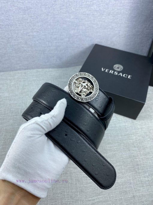 The 3D hollowed out Medusa on the Versace head logo waistband buckle with a width of 4.0cm g wg7qe2b0 - Image 4