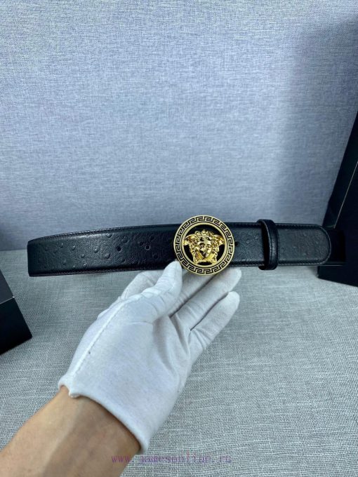 The 3D hollowed out Medusa on the Versace head logo waistband buckle with a width of 4.0cm g wg7qe2b0 - Image 6