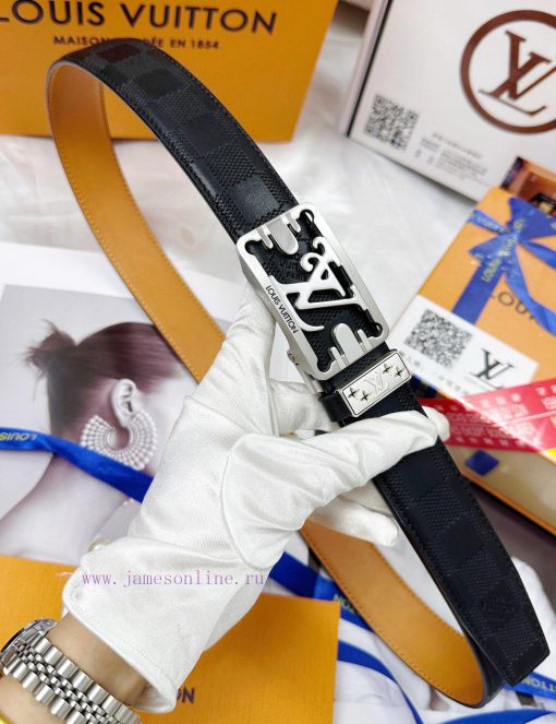 Belt LV Louis Vuitton automatic buckle-Belt replica The automatic belt series is made of 100 ztx65n3o - Image 7