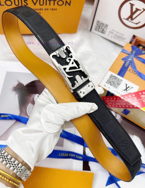 Belt LV Louis Vuitton automatic buckle-Belt replica The automatic belt series is made of 100 ztx65n3o - Image 9