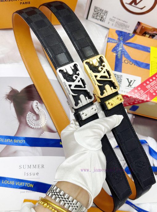 Belt LV Louis Vuitton automatic buckle-Belt replica The automatic belt series is made of 100 89hk0tg1 - Image 10