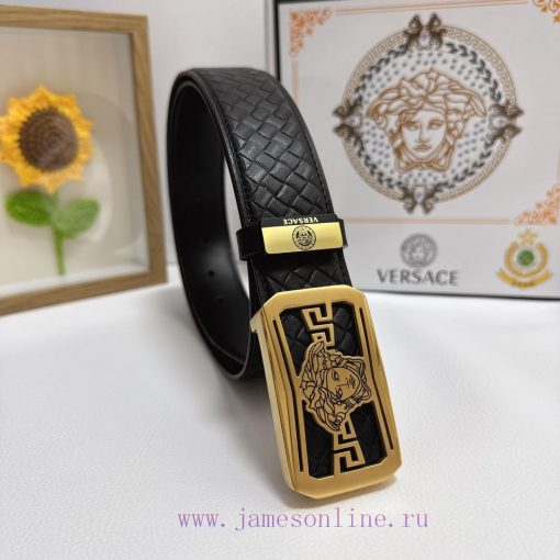 Versace. VersaceMaterial: Leather Belt with 100% Head Layer. The leather belt is guaranteed f8hz43wb - Image 3