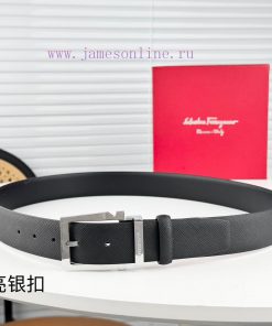 Ferragamo Belt Double sided Head Layer - Original Leather 3.5cm Trimmable, Identify Latest L z6nymvik