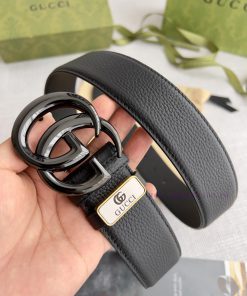Gucci. Gucci belt,Litchi patterned leather sole, pure copper hanging buckle, classic GG buck u23x9hze