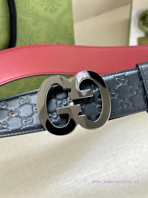 Width 4.0cm Gucci interlocking double G steel buckle, derived from modern style collection d ks0boyng - Image 3