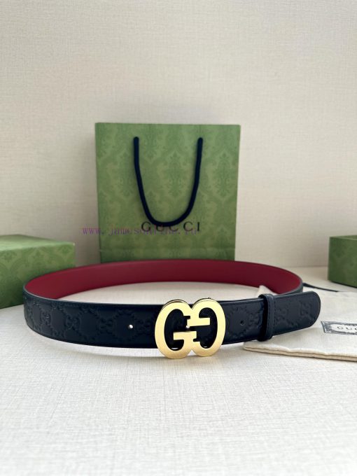 Width 4.0cm Gucci interlocking double G steel buckle, derived from modern style collection d 5wrpnbbg - Image 2