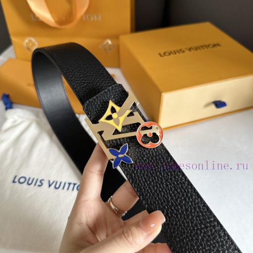 Double sided LV Louis Men's Width 4.0 CM Simple and Elegant Boutique Double sided Imported L uiuc52y5 - Image 4