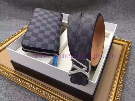 LV. Yiluweideng ️Belt and wallet, two-piece setGrade: Italian imported 100% top layer cowhid cqi91ge6 - Image 9