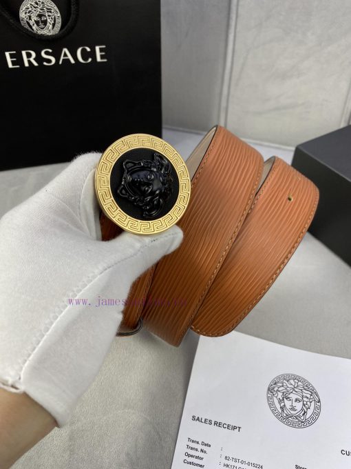P Width 4.0cm Versace This water ripple waistband is adorned with the iconic Versace Medusa 24m21omr - Image 3