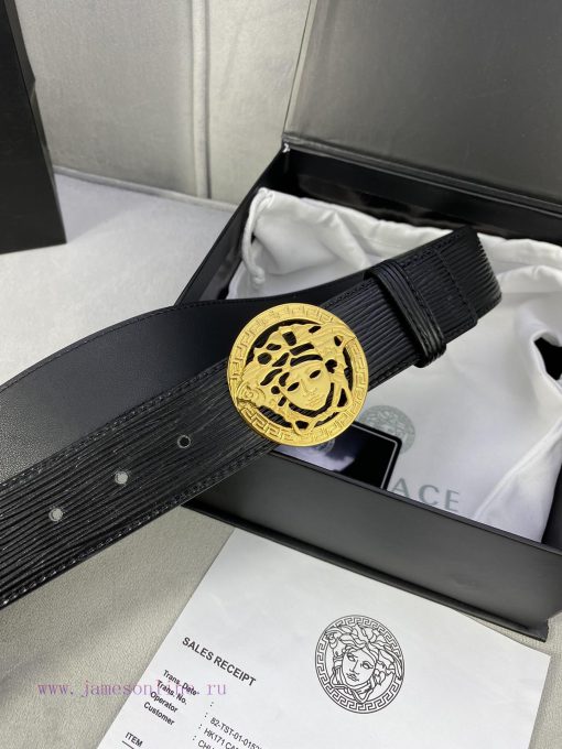 P Width 4.0cm Versace This water ripple waistband is adorned with the iconic Versace Medusa ify6ptue - Image 4
