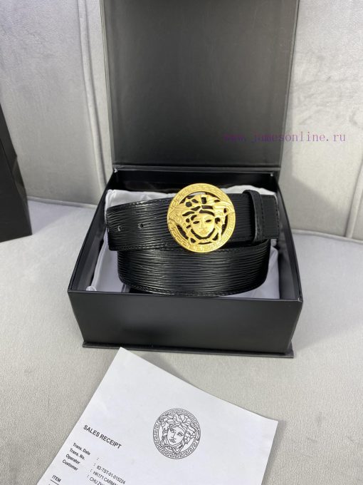 P Width 4.0cm Versace This water ripple waistband is adorned with the iconic Versace Medusa ify6ptue - Image 5
