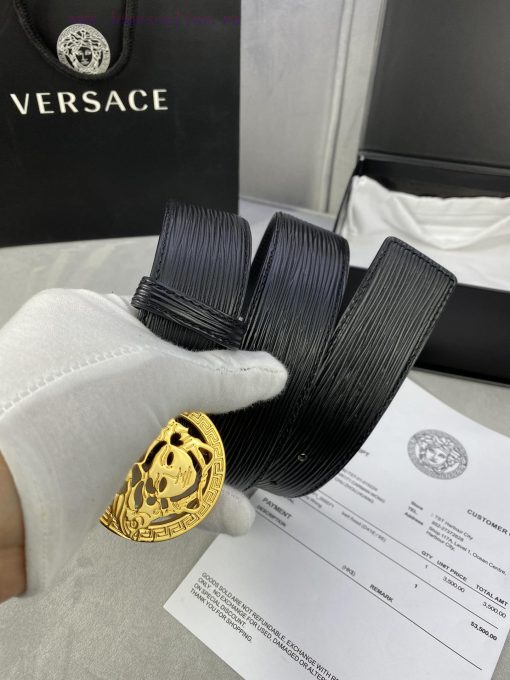P Width 4.0cm Versace This water ripple waistband is adorned with the iconic Versace Medusa ify6ptue - Image 6