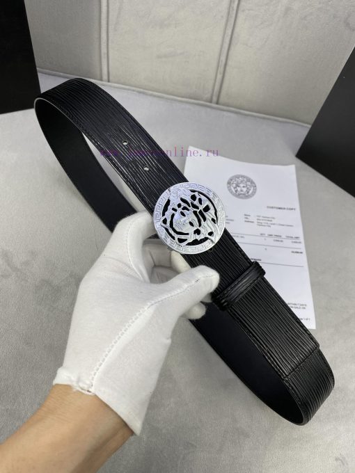 P Width 4.0cm Versace This water ripple waistband is adorned with the iconic Versace Medusa ify6ptue - Image 7