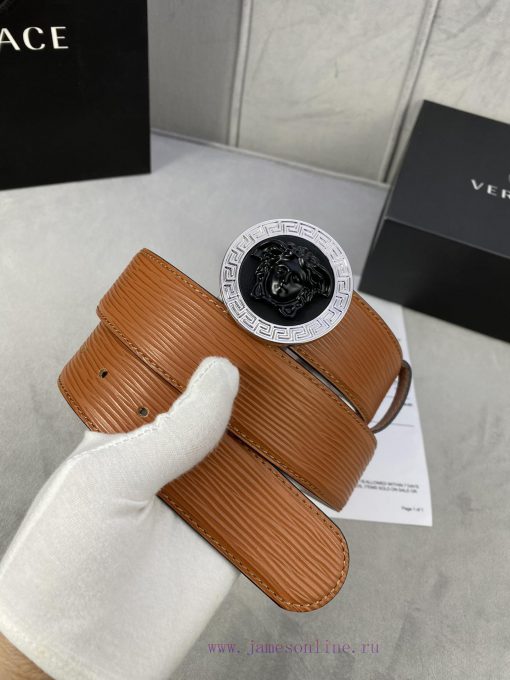 P Width 4.0cm Versace This water ripple waistband is adorned with the iconic Versace Medusa 24m21omr - Image 9
