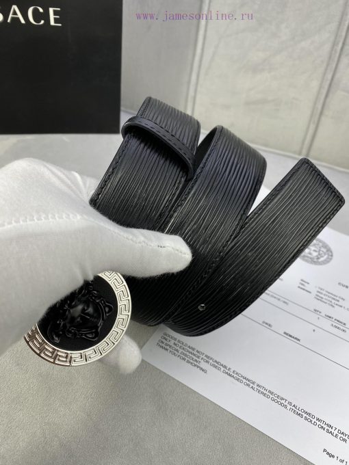 P Width 4.0cm Versace This water ripple waistband is adorned with the iconic Versace Medusa nvn1f34k - Image 4