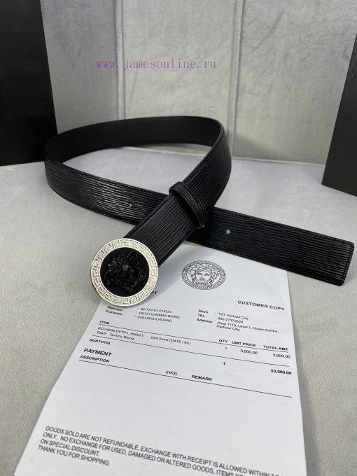 P Width 4.0cm Versace This water ripple waistband is adorned with the iconic Versace Medusa nvn1f34k - Image 5