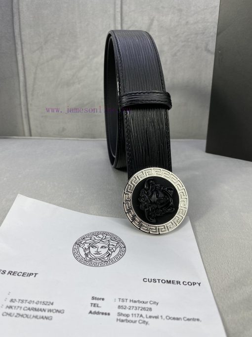 P Width 4.0cm Versace This water ripple waistband is adorned with the iconic Versace Medusa nvn1f34k - Image 6