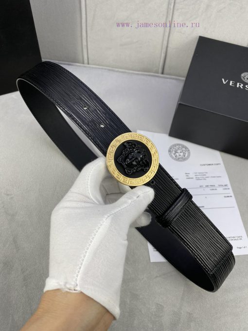 P Width 4.0cm Versace This water ripple waistband is adorned with the iconic Versace Medusa nvn1f34k - Image 7