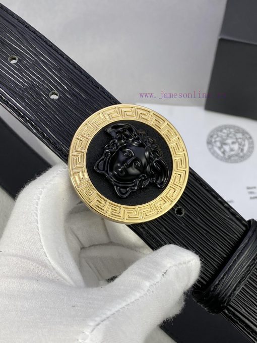 P Width 4.0cm Versace This water ripple waistband is adorned with the iconic Versace Medusa nvn1f34k - Image 8