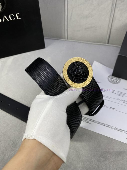 P Width 4.0cm Versace This water ripple waistband is adorned with the iconic Versace Medusa nvn1f34k - Image 9