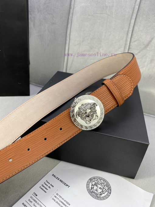 P Width 4.0cm Versace This water ripple waistband is adorned with the iconic Versace Medusa 03vc4d8w - Image 5