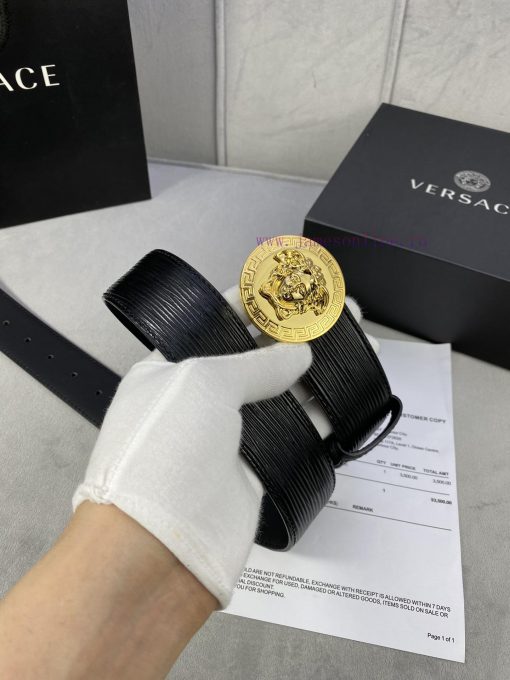 P Width 4.0cm Versace This water ripple waistband is adorned with the iconic Versace Medusa ihh2vjt8 - Image 3