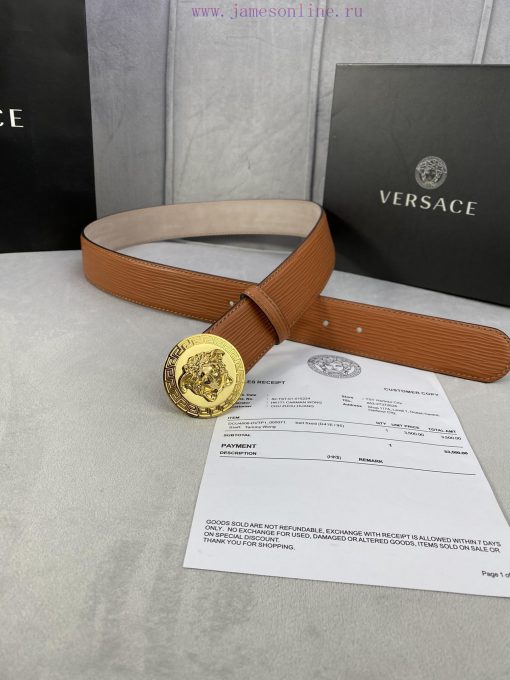 P Width 4.0cm Versace This water ripple waistband is adorned with the iconic Versace Medusa 03vc4d8w - Image 8