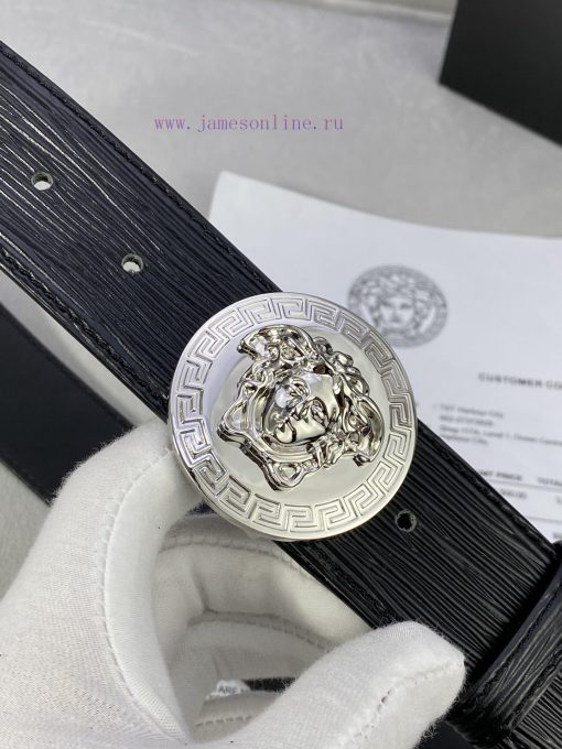 P Width 4.0cm Versace This water ripple waistband is adorned with the iconic Versace Medusa ihh2vjt8 - Image 8