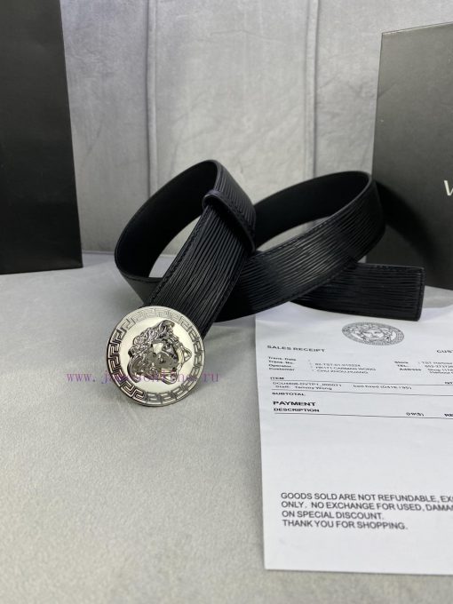 P Width 4.0cm Versace This water ripple waistband is adorned with the iconic Versace Medusa ihh2vjt8 - Image 10