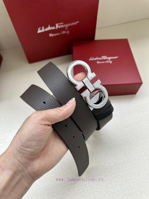 Ferragamo size 34mm premium buckle, vacuum plated, finely crafted with natural lychee patter 5jaepdyk - Image 4