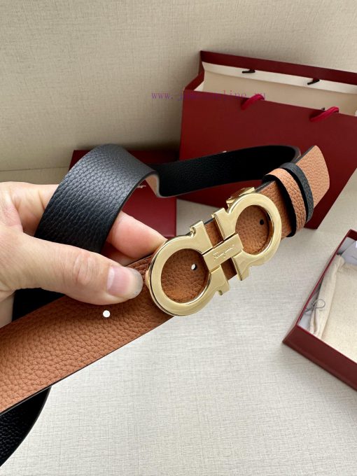 Ferragamo size 34mm premium buckle, vacuum plated, finely crafted with natural lychee patter uksht59w - Image 3