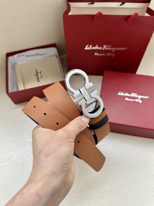 Ferragamo size 34mm premium buckle, vacuum plated, finely crafted with natural lychee patter uksht59w - Image 5