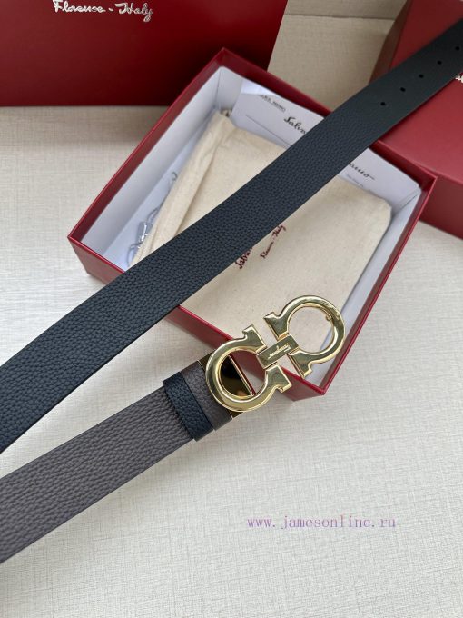 Ferragamo size 34mm premium buckle, vacuum plated, finely crafted with natural lychee patter 5jaepdyk - Image 8