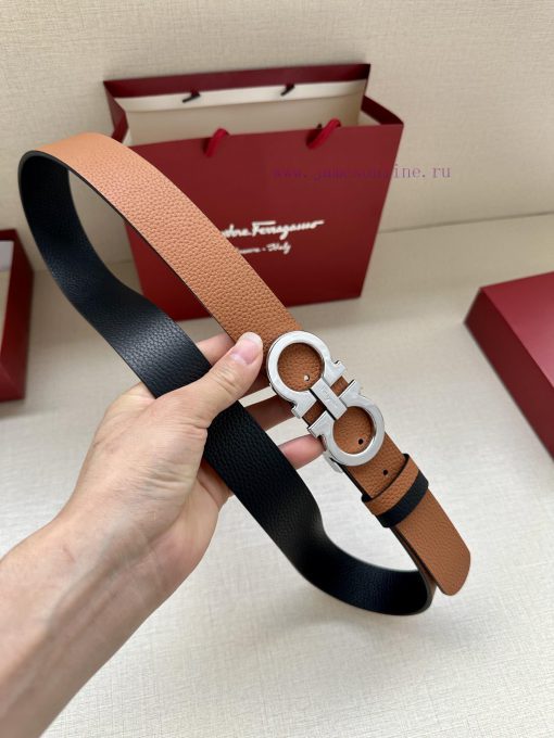 Ferragamo size 34mm premium buckle, vacuum plated, finely crafted with natural lychee patter uksht59w - Image 7