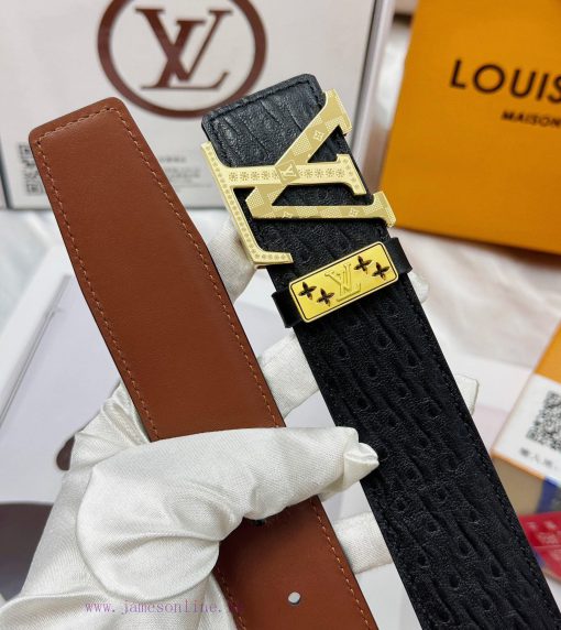 Belt LV Louis Vuitton's top tier replicaThe waistband is made of 100% cowhide, ensuring genu nupg369c - Image 9