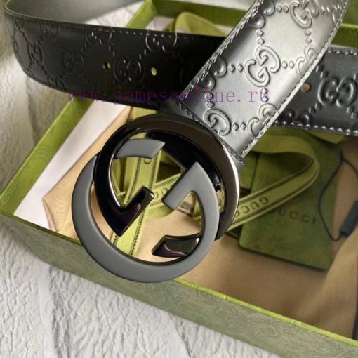 GUCCIGucci belt embossing series, a classic piece with a width of 3.8cm that remains unchang hek7ma92 - Image 3