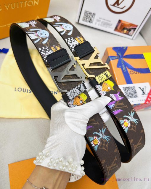 Belt LV Louis ReproductionBelt made of 100% head layer cowhide, ensuring genuine leather sti oo9amm5m - Image 2