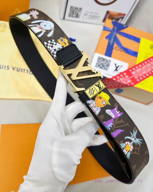 Belt LV Louis ReproductionBelt made of 100% head layer cowhide, ensuring genuine leather sti oo9amm5m - Image 3