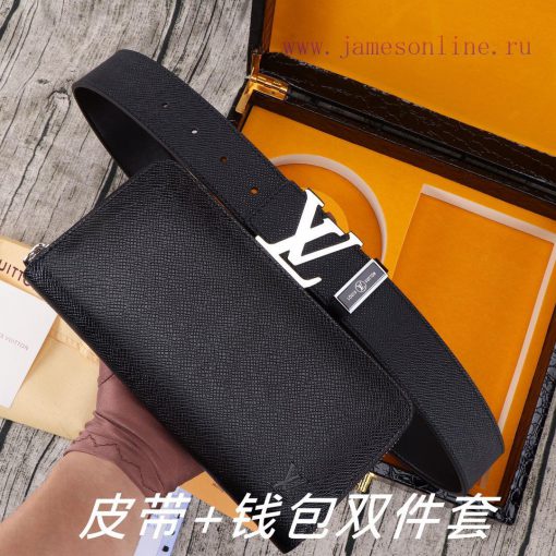LV. Yilu Weideng Double Piece SetWooden box, belt+wallet, two-piece setGrade: Imported 100% vyl3wyep - Image 4
