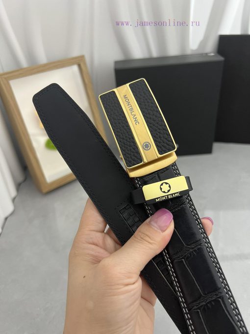 Montblanc Automatic BeltMaterial: Leather Belt with 100% Head Layer. The leather belt is gua mzfpvrps - Image 6