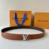 The 3.0-wide LV Flowergram double-sided belt is made of Monogram canvas and Monogram embosse r2zy7j07