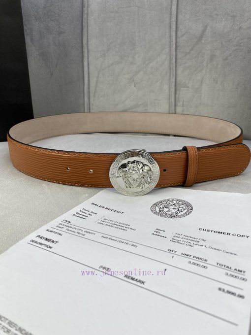 P Width 4.0cm Versace This water ripple waistband is adorned with the iconic Versace Medusa 18m54omd