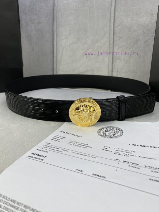 P Width 4.0cm Versace This water ripple waistband is adorned with the iconic Versace Medusa 3yas1ids